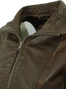 MADDOX - Damen Echtleder Lederjacke Lammnubuk Leder braun antik