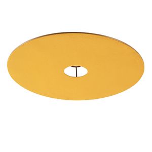 QAZQA Flacher Lampenschirm aus Velours gelb mit Gold I Messing 45 cm , Schirm Pendelleuchte
