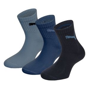PUMA Uni športové ponožky, 3 páry - krátke ponožky, tenisové ponožky, jednofarebné modré 43-46