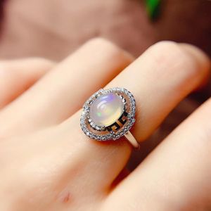 Natürlicher und echter Opalring Hochzeit Verlobungsringe für Frauen 925 Sterling Silber Ring