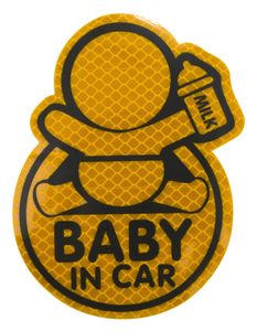 Compass 34321 - Samolepiaca dekorácia BABY IN CAR žltá