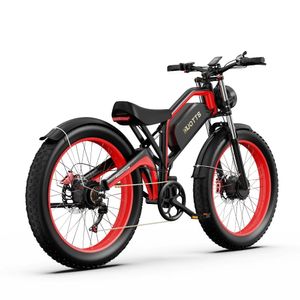 Elektrický Bicykel Duotts N26 | 750W*2 Motor 48V20Ah Batéria Dojazd 60KM Kotúčové Brzdy | Čierno-červený