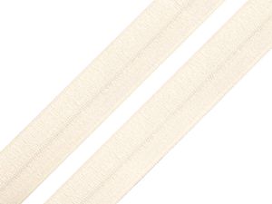 25m Falzgummi 20mm Faltgummi elastisches Einfassband Schrägband Saumband Farbwahl, Farbe:creme