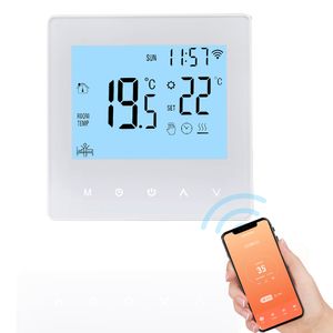 Smart Tuya WiFi Thermostat 3A Warmwasserbereitung Digitales programmierbares LCD Unterputz Fussbodenheizung Temperaturregler Wandthermostat Raumthermostat Innenthermometer, Blau