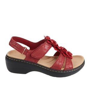 Schuhe für Damen Sommer Flower Round Toe Sandalen Damen Plateau Keilsandalen Damen Roman Comfort Sandalias