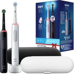 Oral-B Elektrische Zahnbürste Pro 3 3900 Duo Pack Schwarz Weiß Etui Reise