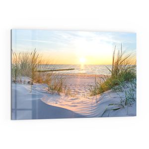DEQORI Küchenrückwand Glas 60x40 cm 'Abendsonne an der Ostsee' Spritzschutz Bad Rückwand