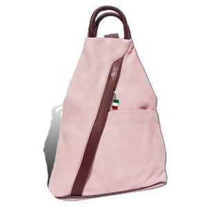 Florence echtes Leder Tasche Damen Rucksack Schultertasche rosa 26x10x32 inklusive Italienanhänger D2OTF604A