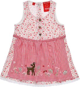 BONDI Baby Mädchen Dirndl Kleid "Rehkitz" 86987 | Heart Allover Rosa Größe: 74