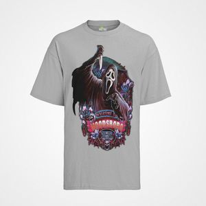 Horror Film Scream Bio Baumwolle T-Shirt Herren Oversize Killer Schrei Mörder Rundhals Man Shirt Movie Mask