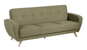 Max Winzer Sofa 3-Sitzer mit Bettfunktion Jerry Samtvelours mit Clean-Abo Ausrüstung oliv