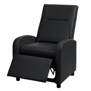Fernsehsessel HWC-H18, Relaxsessel Liege Sessel, Kunstleder klappbar 99x70x75cm  schwarz