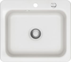 KeraDomo Spüle JUNA 57 in POLAR mit Excenterbedienung / Systemceram / Keramikspüle