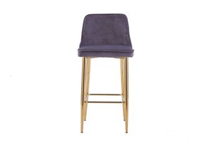SIT Möbel Barhocker mit Samtbezug, Gestell aus Stahl, in dunkelgrau|B51 x T51 x H104 cm|02444-21|Serie SIT & CHAIRS