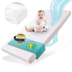 Alcube® Babymatratze 60 x 120 cm für Babybett Kaltschaummatratze 120x60 Weiß - mit Spannbettlaken