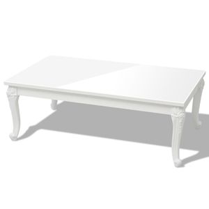 vidaXL Couchtisch 115×65×42 cm Hochglanz Weiß