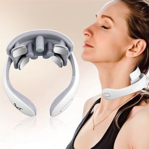 CkeyiN Nackenmassagegerät Pulsmassagegerät, mit Heizfunktion, mit 9 Massageköpfen, 6 Modi, 15 Intensitätsstufen, Nackenmuskulatur entspannen