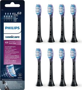 Philips G3 Premium Gum Care HX9058/33 Standard-Bürstenköpfe für Schallzahnbürste, 8 Stück(e), Schwarz, Weich, Philips