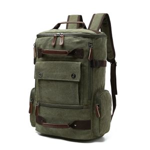 Premium Rucksack für Herren aus Canvas, Fach für Laptop und Notebook (Grün)