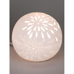Formano Kugelleuchte 16 cm Aurea Blume Porzellan weiß Lampe