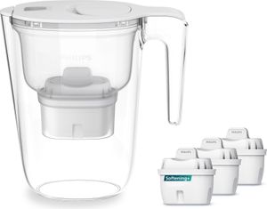 PHILIPS Wasserfilterkaraffe Filterkaraffe 2.6l + 3 Softening+ Filter