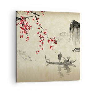 Bild auf Leinwand - Leinwandbild - Einteilig - Blume Kirschen Japan - 60x60cm - Wand Bild - Wanddeko - Wandbilder - Leinwanddruck - Bilder - Wanddekoration - Leinwand bilder - Wandbild - AC60x60-5020