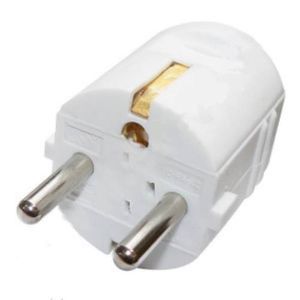 EMOS Schuko-Stecker ohne Kabel, Ersatz-Stecker aus Kunststoff, Schutzkontaktstecker für gerade Einführung, für Kabelquerschnitt 1,5 mm2, 3 680 W, IP20 Innenbereich, 250 V/16 A max., Weiss