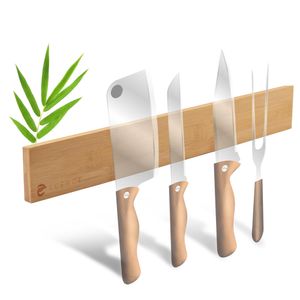 ECENCE Bambus Messerleiste magnetisch selbstklebend, 40cm, Messerhalter Wandmontage oder Selbstkleb