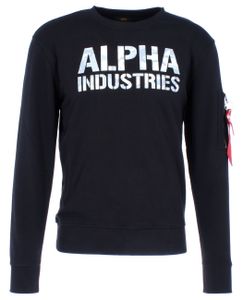 Alpha Industries Camo Print Sweat, Farbe:Schwarz/Weiß, Größe:M