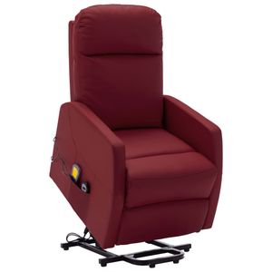 Massage-TV Sessel, Relaxsessel, Fernsehsessel Wohnzimmer, Hochwertigen&Langlebige, mit Aufstehhilfe Weinrot Kunstleder