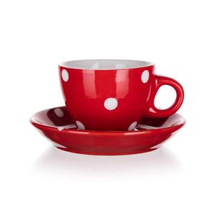 BANKETT-Pokal mit Untertasse PUNKTE 100 ml, red