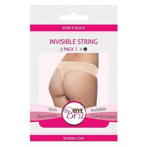 Bye Bra Invisible Thong (Natur & Black 2-Pack) L