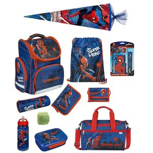 Spiderman Schulranzen Set 15tlg. Undercover Clou Ranzen 1. Klasse mit Sporttasche  und Schultüte 85cm