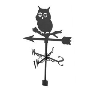 Dachmontierte Wetterfahne mit Tiersilhouette Figur Windrichtungsanzeiger Bauernhofszene Gartenwetterfahne für Cottage Garage Cupola Farbe Eule