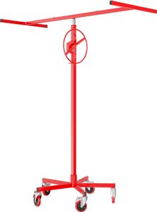 Wiltec Plattenheber bis max. 68 kg, Höhe 196-330 cm, Montagehilfe für Trockenbau, Paneelheber mit 5 Rädern mit Feststellbremse