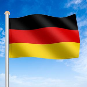 Jiubiaz Aluminium Fahnenmast 6,50m inkl Seilzug inkl Deutschlandfahne Flaggenmast Mast Flagge Alu
