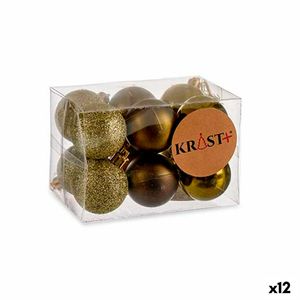 Weihnachtskugeln-Set 4 x 5 x 4 cm grün Kunststoff (12 Stück)