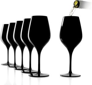 Stölzle Lausitz Exquisit Blind Tasting Glas komplett schwarz ,bleifreies Kristallglas hochwertige Qualität, elegant und bruchbeständig, 6 Gläser Set, spülmaschinenfest