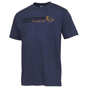 Savage Gear Angelshirt Signature Logo T-Shirt Blue Melange L