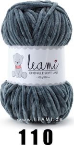 LEAMI Chenille Soft UNI 110 dunkelgrau,