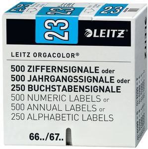 LEITZ Jahressignal Orgacolor "23" auf Rolle hellblau 500 Stück