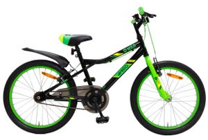 Amigo Wild- Mountainbike 20 Zoll für Jungen und Mädchen - geeignet ab 120 cm - mit Handbremse und fahrradständer - Schwarz/Grün