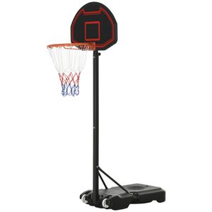 HOMCOM Basketballständer mit Rädern 195-250 cm höhenverstellbar Basketballkorb mit Ständer Basketball-Backboard Ständer geeignet für 8-14 Jahre Stahl Kunststoff Schwarz