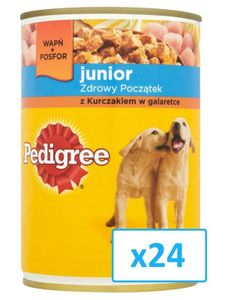 Pedigree Junior Dose 400G X 24 Stück - Nasses Welpen-Alleinfutter Mit Huhn In Gelee