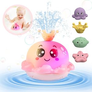 Baby Badespielzeug, Automatische Induktion Wassersprüh Oktopus Baby Wasserspielzeug mit Licht, Badewannenspielzeug