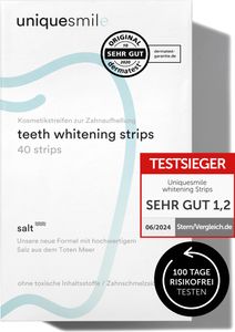 Uniquesmile Zahnaufhellung Whitening Strips - frei von Peroxid - innovative Formel mit natürlichen Inhaltsstoffen (Sparset 40 Stück)