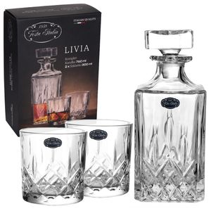 Whisky set karafa 760 ml a 2 poháre 300 ml darčeková kazeta Livia Festa Italia