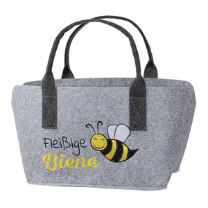 Filztasche 'Fleißige Biene' in verschiedenen Farben, Farbe:hellgrau