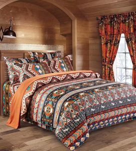 Bettwäscheset für Kingsize-Betten im Bohemian-Stil, 1 Bettbezug 200 cm x 200 cm und 2 Kissenbezüge 80 cm x 80 cm, mit Reißverschluss, langlebig und atmungsaktiv,