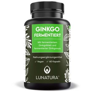Ginkgo fermentiert aus Ginkgonuss & Ginkgoblatt - 60 Kapseln vegan